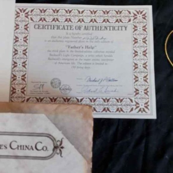 NORMAN ROCKWELL PLATE #3 IN SERIES FROM ROCKWELLS LIGHT CAMPAIGN "FATHERS HELP" - Picture 3 of 7